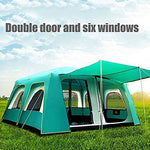 JLDNC Camping al Aire Libre Tienda de campaña, 7-10 Persona Familiares Grandes Tiendas de campaña Impermeable a Prueba de Viento surgen la Tienda de excursión Que acampa,Green
