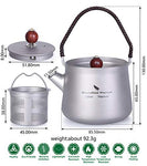 Boundless Voyage Hervidor de Titanio con Filtro Agua para Acampar Tetera de Titanio Juego de cafetera Cafetera Hervidor de Agua para Senderismo Uso Diario Ti15101B