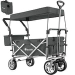 tectake 800800 Carrito de Mano Plegable, Carro de Transporte para Jardín, Carro de Carga para Excursiones (Gris)