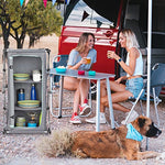 Relaxdays Armario de Camping Plegable con asa, Almacenamiento Estable para Cocina de Camping, 96 x 53,5 x 53 cm, Color Gris
