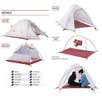 Naturehike Cloud-up 2 Tienda de Campaña Ultraligera para 2 Personas - Tienda Impermeable de Doble Capa para Trekking, 4 Estaciones(Naranja)