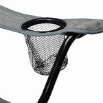 Relaxdays Silla Camping Doble, Plegable, Asiento Playa y Pesca, Compacta y Portátil, Posavasos, 80 x 139 x 46 cm, Gris