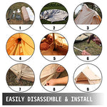QXWJ Yurt Tents Bell Tent Oxford Cloth 4-Temporada Impermeable Pirámide Tienda Tienda Familia Teepee Campaña Camping con Agujero Estufa for Caza Al Aire Libre Glamping
