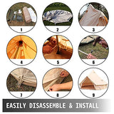 QXWJ Yurt Tents Bell Tent Oxford Cloth 4-Temporada Impermeable Pirámide Tienda Tienda Familia Teepee Campaña Camping con Agujero Estufa for Caza Al Aire Libre Glamping