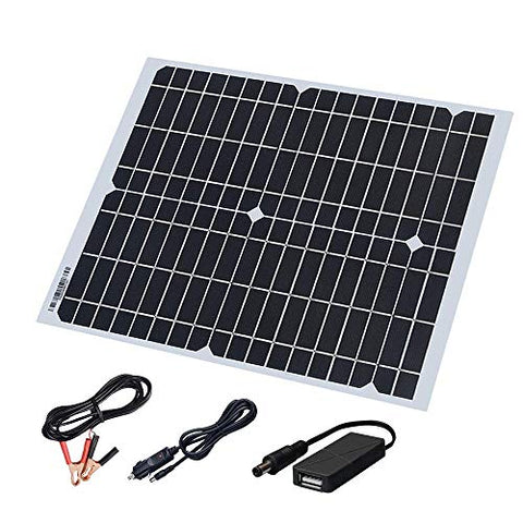 Placa Solar de 20W 18v, flexible Cargador solar monocristalino con DC USB para del coche 12v