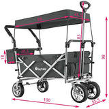 tectake 800800 Carrito de Mano Plegable, Carro de Transporte para Jardín, Carro de Carga para Excursiones (Gris)