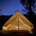 UNISTRENGH Tienda De Campana De Lona De Algodón Impermeable 4 Estaciones con Agujero De Estufa Y Ventanas De Techo Para 6-8 Personas, Camping, Caza, beige, L