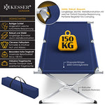 KESSER® Cama de Camping Cama Plegable con Bolsa de Transporte Cama de campaña Estable 150 kg Tubo de Metal Resistente Tela Oxford 600D Tumbona portátil de Viaje Comoda