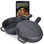 Tortillada - 2 en 1 Combo Cooker Juego de Olla (3.5l) y Sartén (26 cm) De Hierro Fundido