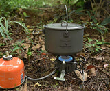 Boundless Voyage Pote de Titanio al Aire Libre de 1300ml con Tapa Tapa de asa Plegable Acampar Senderismo Picnic Ultraligero Botella de Agua portátil Taza Spork (1300ml)