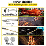 VEVOR Parilla de Barbacoa Exterior 40 W Acero Inoxidable Barbacoa Asador 60 kg, 147x45x87 cm Altura Ajustable 4,3"-12,2" Kit de Asador Universal Parrilla con Cubierta y Ruedas Bloqueables para Camping
