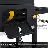 KESSER® Grill, Carro de Parrilla de carbón XXL con Tapa, Ruedas, Mango de Acero Inoxidable, Rejilla y termómetro, Carro de Parrilla de carbón Grande, Barbacoa, Camping, terraza, jardín. (Schwarz)