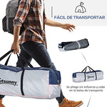 Outsunny Tienda de Campaña para 6-8 Personas con 4 Mosquiteros 2 Paneles de Tela Oxford y Bolsa de Transporte para Camping Senderismo Viajes 350x350x230 cm Blanco y Azul