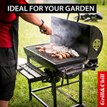 Five - Star Grill & Chill Barbacoa Carbon - para Jardín Exterior BBQ con 2 Estante Plegable, parrilla cromada 71×35 cm, GC0002