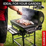 Five - Star Grill & Chill Barbacoa Carbon - para Jardín Exterior BBQ con 2 Estante Plegable, parrilla cromada 71×35 cm, GC0002
