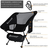 Kesser® Silla de Camping Plegable, Silla de Pesca, portátil, Silla de Camping, Silla Plegable hasta 120 kg, Silla de Playa, Silla de Pesca, Taburete Plegable con portabebidas, Noir