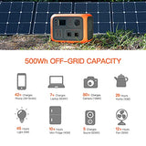 Estación de Energia PowerOak Bluetti AC50S 500Wh con Inversor de 300W y Salidas AC/DC/USB, Generador Electrico Solar Power Station con Batería de Litio para Camping y Autocaravana