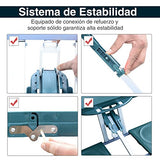 Outsunny Mesa Maleta de Camping Plegable Portátil 4 Asientos y Agujero Sombrilla Estructura Aluminio Playa Picnic 84.5x64.5x66cm (Verde)