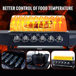 CCLIFE Barbacoa Gas 6+1 Quemadores BBQ Parrilla Barbacoa Gas con Bandeja de Goteo Aceite y Mesas laterales y Tapa y Ruedas, para Jardin, Terraza, Camping