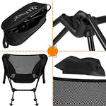 Kesser® Silla de Camping Plegable, Silla de Pesca, portátil, Silla de Camping, Silla Plegable hasta 120 kg, Silla de Playa, Silla de Pesca, Taburete Plegable con portabebidas, Noir