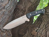 JEO-TEC Nº39 - Nuevo CELTIBERO - Cuchillo Supervivencia Caza Monte bushcraft Camping Outdoor Campo - Funda de Piel con pedernal y Piedra afilar incluidos - Acero MOVA 58 - Fabricado en España