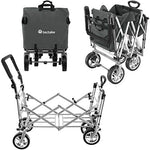 tectake 800800 Carrito de Mano Plegable, Carro de Transporte para Jardín, Carro de Carga para Excursiones (Gris)