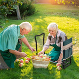 Outsunny Taburete de Jardín Plegable con Bolsa para Herramientas Protección Cojín Rodillas Asiento de Jardín con Almohadilla Altura Ajustable Soporta un máximo 150kg Color Verde Negro
