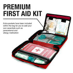 Botiquín de Primeros Auxilios Premium de 220 piezas. Incluye el kit para el lavado de ojos, 2 x Bolsas de Hielo y una Manta de Emergencia. Para el Hogar, Oficina, Coche, Caravana, Viajes y Deportes