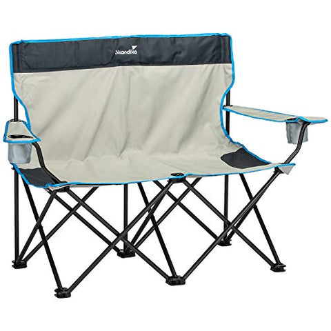 Skandika Double Folding Chair- Sofa de Camping Plegable con Portavasos