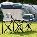 Skandika Double Folding Chair- Sofa de Camping Plegable con Portavasos