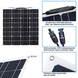 Placa Solar 12V y 50W monocristalino para batería de automóvil, camper, camper, barco, baterías de 12V (50)