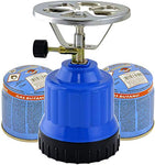 TronicXL Hornillo de cocina gas de camping de 1 foco, quemador de aluminio + 8 botellas de gas butano