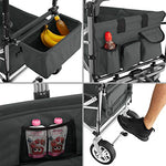 tectake 800800 Carrito de Mano Plegable, Carro de Transporte para Jardín, Carro de Carga para Excursiones (Gris)