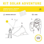 Solar Brother - Adventure Kit - Fuego Solar y pirograbador - Código Morse - Iniciador de Fuego FIRECARD + Espejo SREFLECT + Bolsa Protectora Amarilla