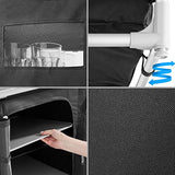 TecTake 800747 Cocina de Camping, Aluminio, Plegable para Exteriores, Patas Ajustables, Compartimentos, Negro, Incl. Bolsa de Transporte - Varios Modelos (Tipo 5 | No. 403348)