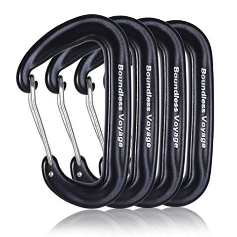 Boundless Voyage - Pack Mosquetones Clip forma D (Aleación de Aluminio) - Carga máxima 12KN