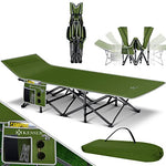 KESSER® Cama plegable plegable para camping con bolsa de transporte + bolsillo lateral de 190 x 67 x 35 cm hasta 250 kg, tubo de metal 600D, tela Oxford estable, portátil, viaje cómodo