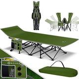 KESSER® Cama plegable plegable para camping con bolsa de transporte + bolsillo lateral de 190 x 67 x 35 cm hasta 250 kg, tubo de metal 600D, tela Oxford estable, portátil, viaje cómodo