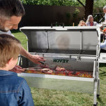 VEVOR Parilla de Barbacoa Exterior 40 W Acero Inoxidable Barbacoa Asador 60 kg, 147x45x87 cm Altura Ajustable 4,3"-12,2" Kit de Asador Universal Parrilla con Cubierta y Ruedas Bloqueables para Camping