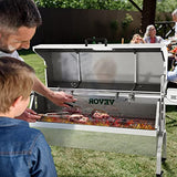 VEVOR Parilla de Barbacoa Exterior 40 W Acero Inoxidable Barbacoa Asador 60 kg, 147x45x87 cm Altura Ajustable 4,3"-12,2" Kit de Asador Universal Parrilla con Cubierta y Ruedas Bloqueables para Camping