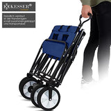 KESSER® Carro Plegable de Mano, Carro de Mano, Carro de Equipamiento, Incluye 2 Bolsillos de Malla, Plegable, neumáticos de Goma Maciza, Capacidad de Carga de hasta 80 kg