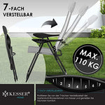 Kesser® Juego de 2 sillas de jardín Plegables de Aluminio con Respaldo Alto Ajustable en 7 Posiciones con reposabrazos Transpirable Plegable Silla de Camping Silla de balcón jardín terraza