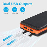 Cargador Solar de 25000mAh con 4 Paneles solares y 2 Puertos, Cargador de teléfono portátil para Acampar al Aire Libre Compatible con teléfonos Inteligentes y Tablets