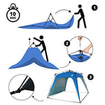 Lumaland x Where Tomorrow Gazebo de Camping – 1 Pared Lateral Incluido - Carpa de jardín – Cenador para Patio – Ideal para Acampada/Festival – Instalación Fácil – Azul