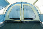 CampFeuer Tienda de Campaña Familiar Multi I 4 Personas I Columna de Agua de 5.000 mm I con Suelo y Pared Frontal Desplazable I Enorme Vestíbulo (Caqui y Azul)