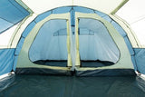 CampFeuer Tienda de Campaña Familiar Multi I 4 Personas I Columna de Agua de 5.000 mm I con Suelo y Pared Frontal Desplazable I Enorme Vestíbulo (Caqui y Azul)