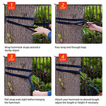 Overmont 2 Pcs Hamaca Correas para Arbol Colgante Cuerda de Hamaca Accesorios Sujetar Cinturón de Suspensión 280cm*5cm con 2 Ganchos Mosquetones Soporta 300 Kg con 18 nodos