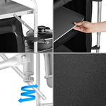 tectake 800747 Cocina de Camping, Aluminio, Plegable para Exteriores, Patas Ajustables, Compartimentos, Negro, Incl. Bolsa de Transporte - Varios Modelos (Tipo 1 | No. 403344)