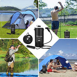 Tadomoe Ducha Portatil, Ducha Camper 5 Galones/20L con Bomba de Ducha Portátil, Bolsa Ducha Camping con Boquilla Práctica, Indicador de Temperatura, Ducha Solar para Playa, Camping, Senderismo, Viaje
