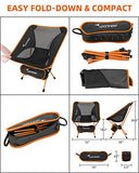 Sportneer Silla de Camping, portátil, Ligera, Plegable, hasta 150 kg, para mochileros, Senderismo, picnics, Peces, 2 Pack